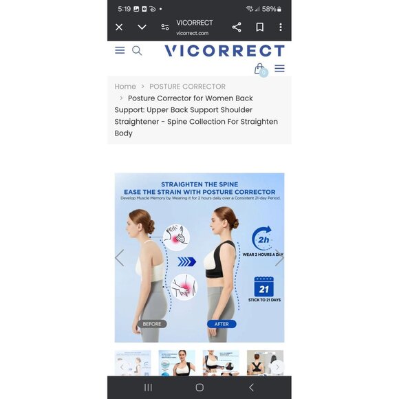 Vicorrect Posture corrector for Women and Men, Adjustable upper back straightene - Picture 5 of 7